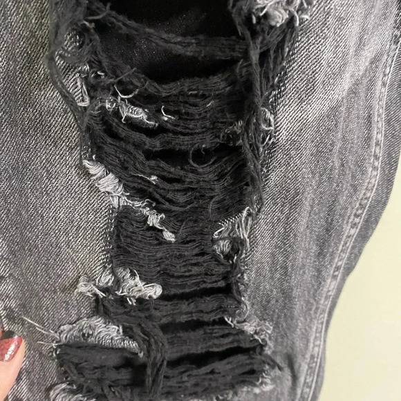 KanCan Dark Gray Jeans 27/7 Distressed/Ripped Raw Hems Charcoal - Picture 9 of 9